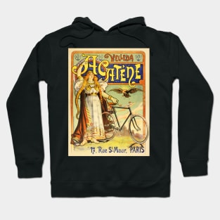 VELLEDA ACATENE Paris 1890 French Bicycle Art Nouveau Advertising Hoodie